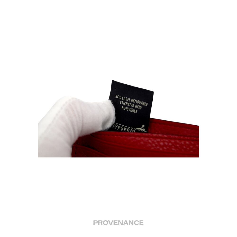🔴 Fendi  FF Logo Bifold Wallet - Pebbled Red Leather - Picture 10 of 11
